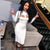 Cut Out High Neck Long Sleeve Party Midi Dress - minxxshop.com