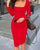 Long Sleeve Bodycon Dress - minxxshop.com