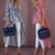 Stripe Long Sleeve V-Neck Blouse Duster - minxxshop.com