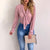 Long Sleeve V-Neck Sheer Blouse - minxxshop.com