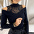 Spring Patchwork tops sexy Long Sleeve Lace Hollow Out Shirts - minxxshop.com