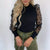New Knitted Polka Dot Puff Long Sleeve Blouse - minxxshop.com