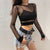 Black Mesh Ladies Long Sleeve O-neck Tranparent Blouse Sexy Shirt - minxxshop.com