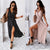 Short Sleeve V-Neck Polka Dots Dress - minxxshop.com